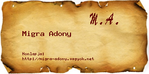 Migra Adony névjegykártya